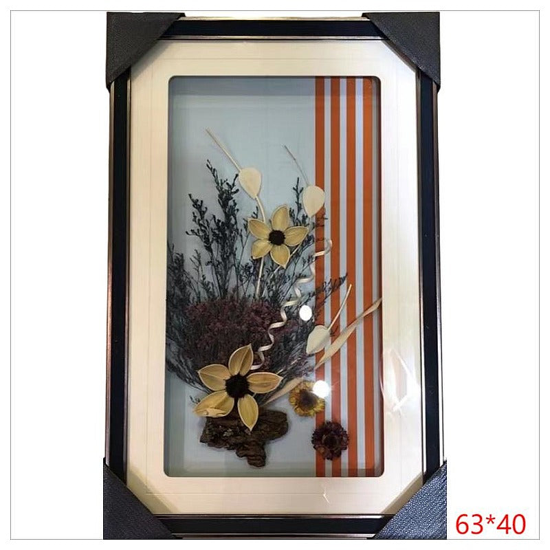 HP- XSW06 - CUADRO DECORATIVO CON FLORES SECAS 63*40 (20/1)