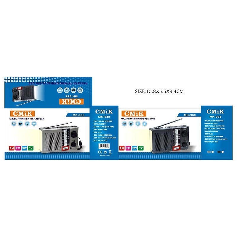 MK-938 - RADIO PORTÁTIL MULTIBANDA USB (60/1)