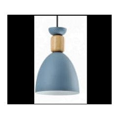 LPM019 - LÁMPARA COLGANTE AZUL Y MADERA (20/1)