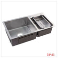 MSK10201 - FREGADERO DOBLE DE ACERO INOXIDABLE (2/1)