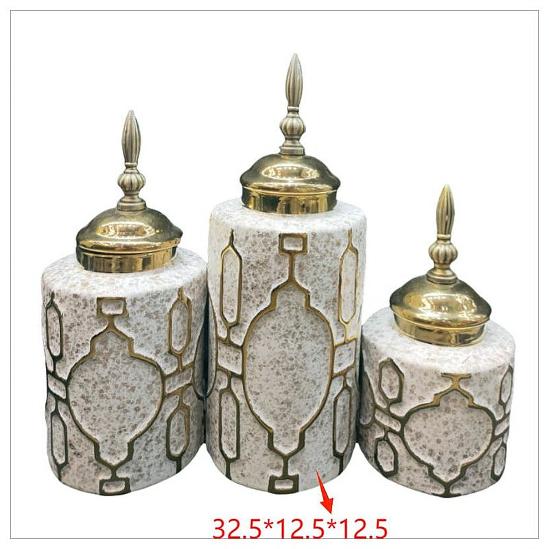 LT-AC-290 - FRASCOS DECORATIVOS CON TAPA DORADA (24/1)