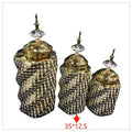 LT-AC-307 - JUEGO DE FRASCOS DECORATIVOS DORADOS (24/1)
