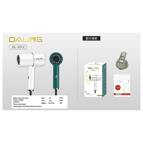 DL-3012 - SECADORA DE CABELLO DALING 1400W (40/1)