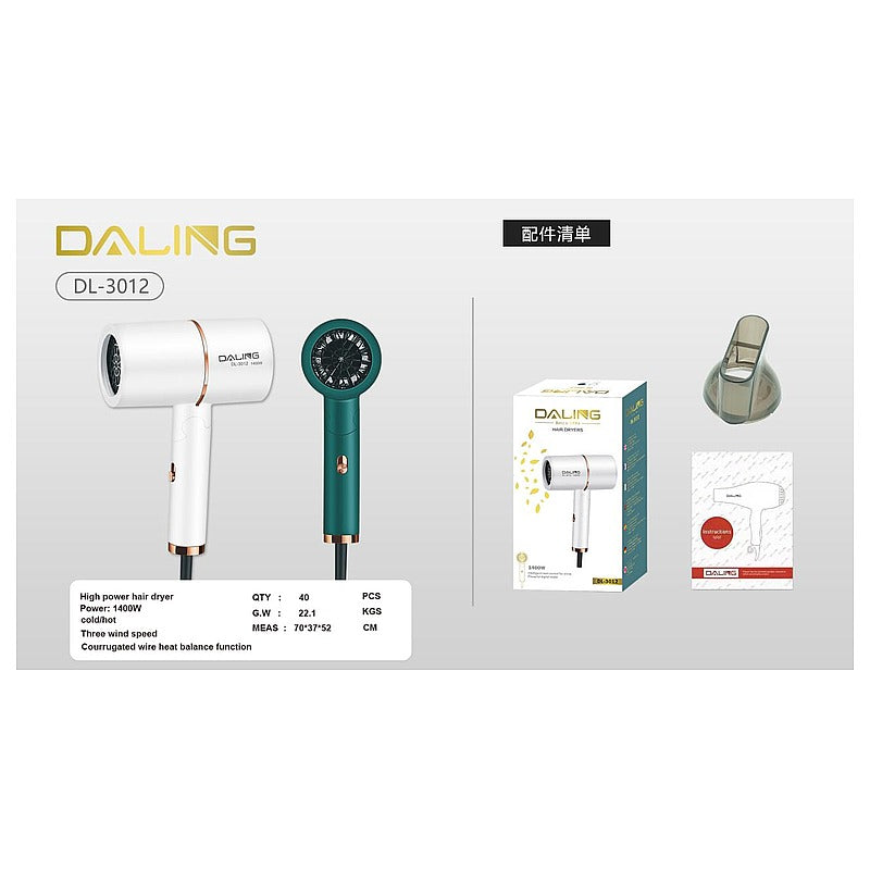 DL-3012 - SECADORA DE CABELLO DALING 1400W (40/1)