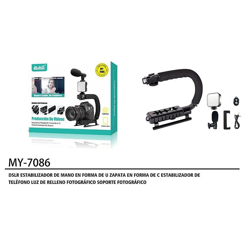 MY-7086 - ESTABILIZADOR DE MANO DSLR CON LUZ LED (20/1)