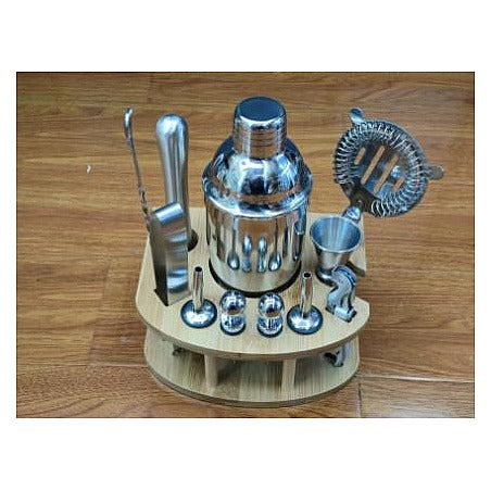 K-SLD13 - SET DE COCTELERÍA CON BASE DE MADERA (10/1)