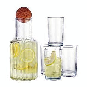 SD-022 - JARRA CON TAPA Y VASOS DE VIDRIO (15/1)