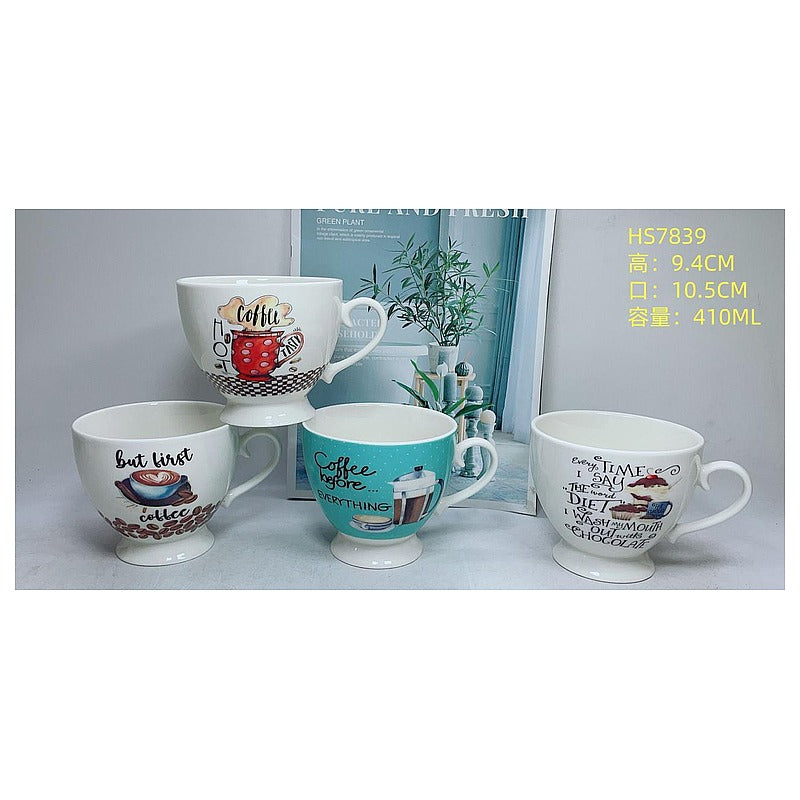 H-TX002 - TAZAS DE CERÁMICA CON DISEÑO DE CAFÉ (48/1)
