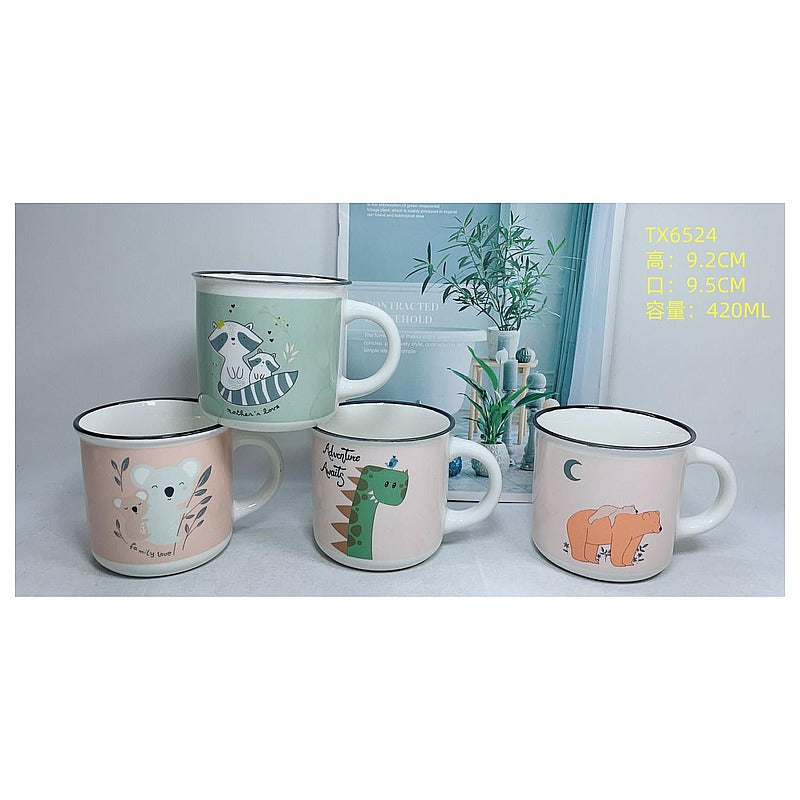 H-TX017 - TAZAS DE METAL ESTAMPADAS 420 ML (48/1)