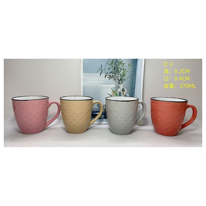 H-TX018 - TAZAS DE CERÁMICA CON RELIEVE 370ML (72/1)