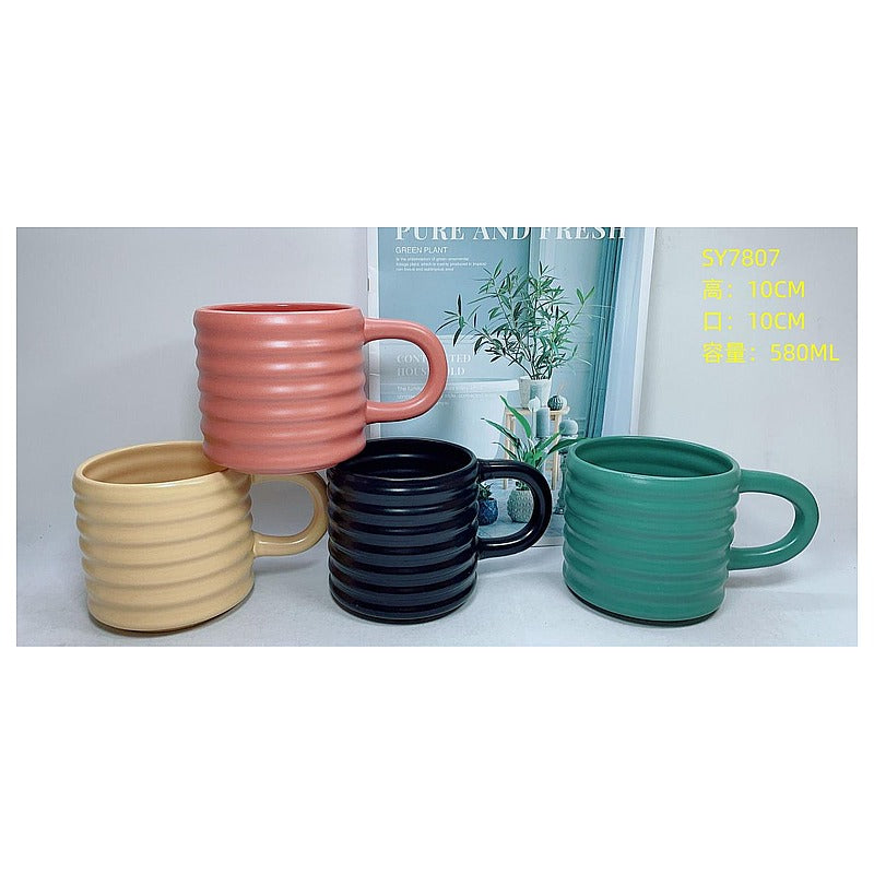 H-TX021 - TAZA DE CERÁMICA ESTRIADA 580ML (36/1)