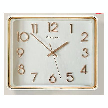 H-HCT12 - RELOJ DE PARED CUADRADO DORADO (10/1)