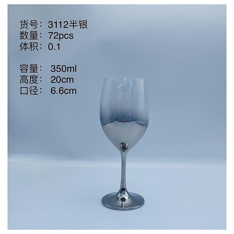 H-YG013 - COPA DE VINO PLATEADA 350 ML (72/1)