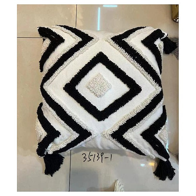 HG-YM058 - COJÍN DECORATIVO BLANCO Y NEGRO (100/1)