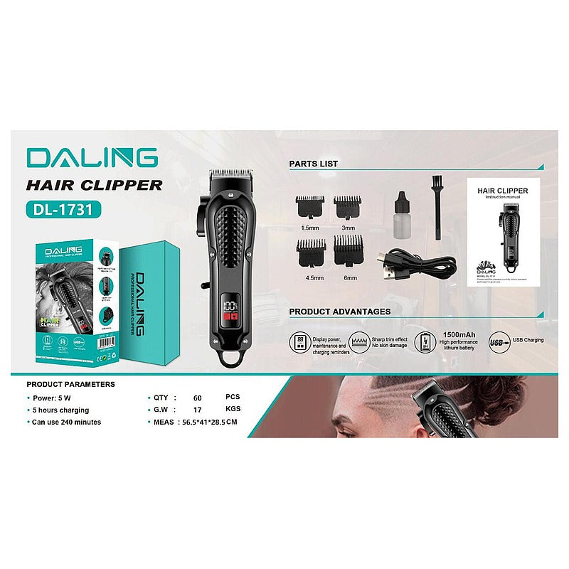 DL-1731 - MÁQUINA CORTAPELOS RECARGABLE (60/1)
