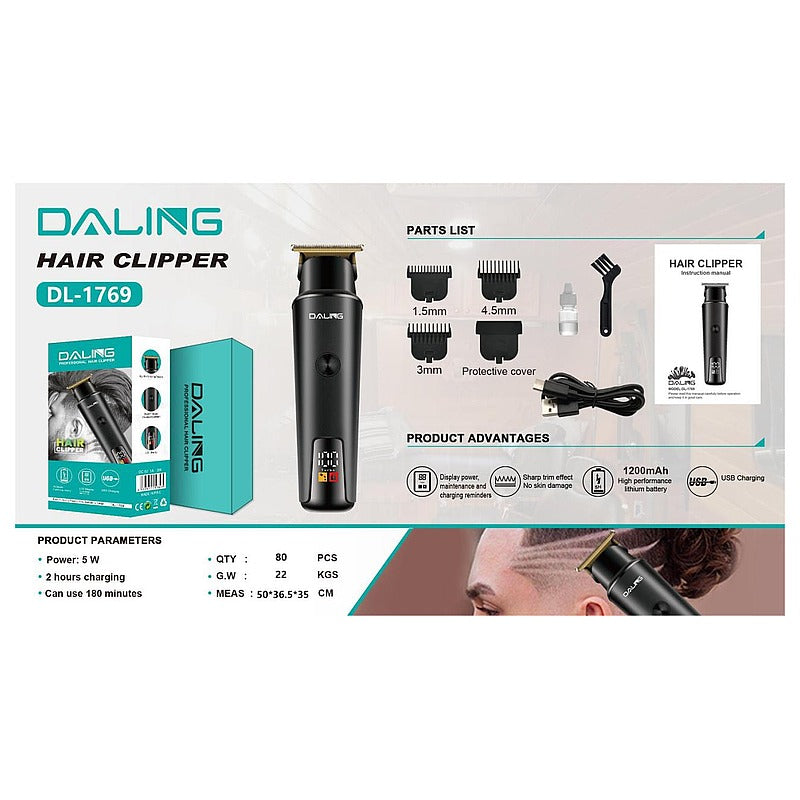 DL-1769 - CORTADORA DE CABELLO RECARGABLE (80/1)