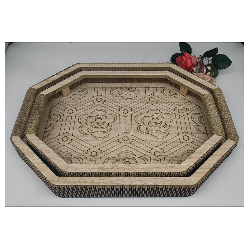 HG-AJ97 - JUEGO DE CHAROLAS DE MADERA (12/1)