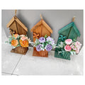 HG-HHF9 - ADORNO FLORAL CON CASITA DE MADERA (72/1)