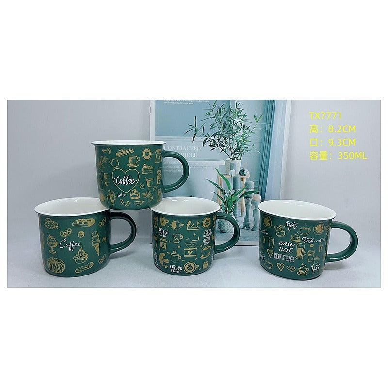 H-TX027 - TAZAS DE CERÁMICA VERDE 350ML (72/1)