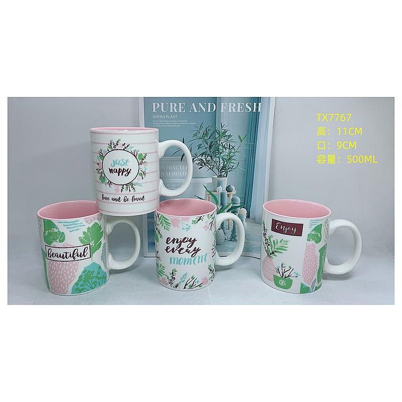 H-TX033 - TAZAS DE CERÁMICA DECORATIVAS 500ML (48/1)