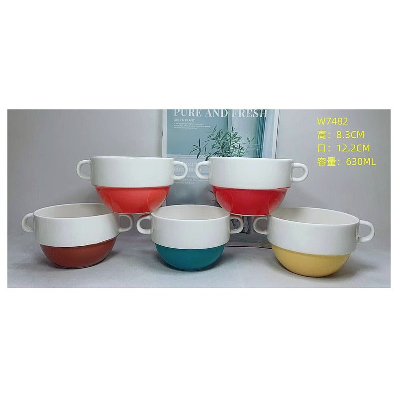 H-TX040 - TAZAS DE SOPA BICOLOR CON ASAS (48/1)
