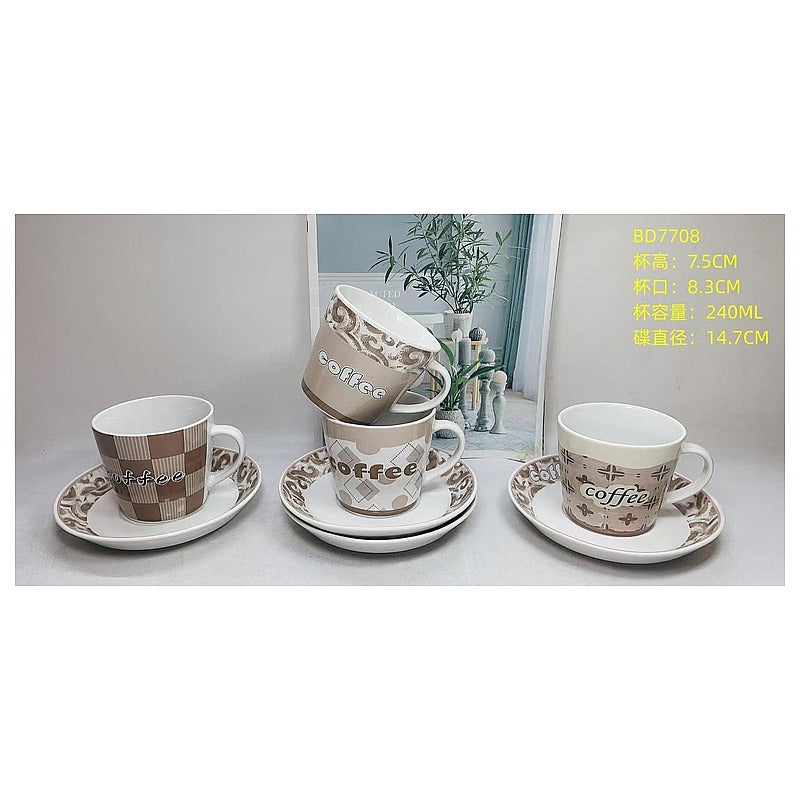 H-TX044 - JUEGO DE TAZAS DE CAFÉ CON PLATO (8/1)