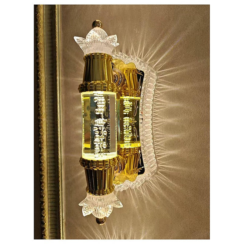NHL-135 - APLIQUE DE PARED DORADO CON CRISTAL (10/1)