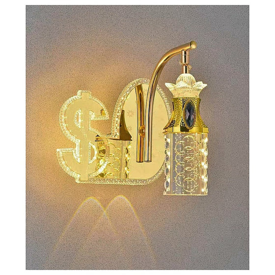 NHL-138 - APLIQUE DE PARED DORADO CON CRISTAL (10/1)