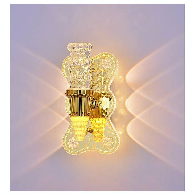 NHL-140 - APLIQUE DE PARED DORADO Y CRISTAL (10/1)