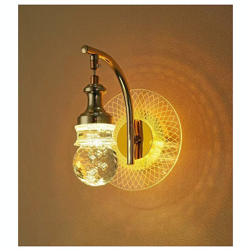NHL-150 - APLIQUE DE PARED DORADO CON CRISTAL (20/1)