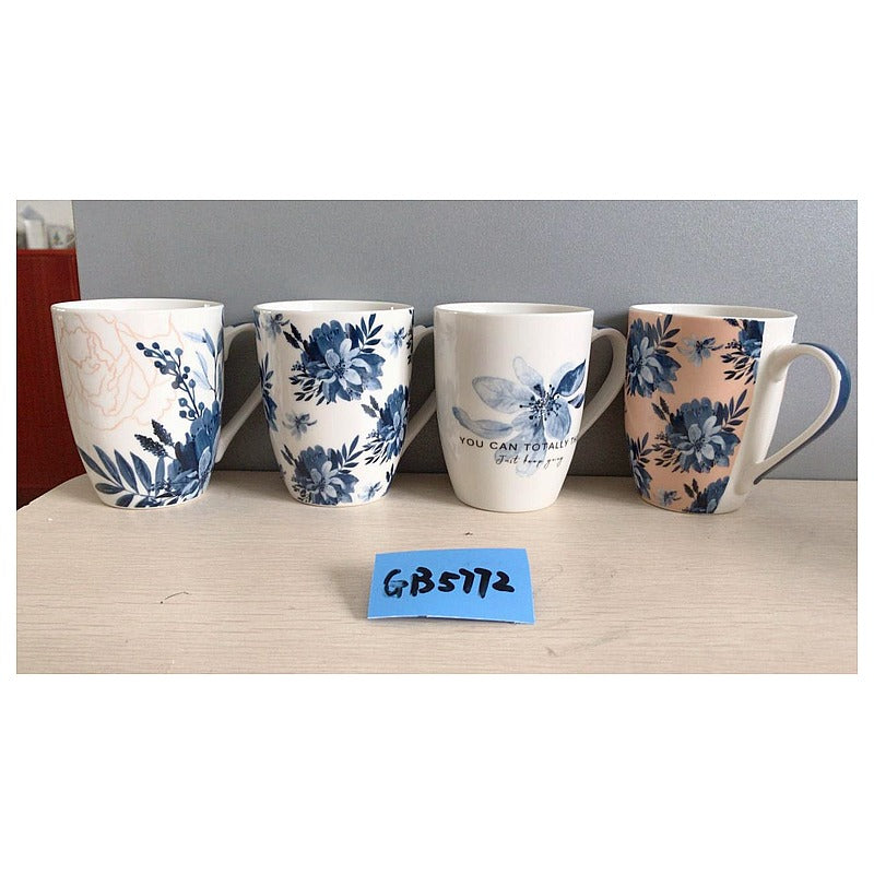 HG-TXC45 - TAZAS DE PORCELANA CON FLORES (72/1)