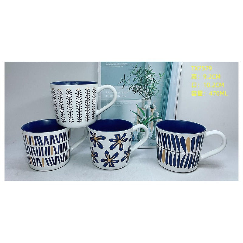 HG-TXC70 - TAZAS DE CERÁMICA DECORADAS 470ML (48/1)