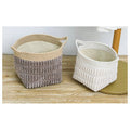 H-GZMZ76 - CESTAS DE TELA BEIGE Y BLANCA (100/1)