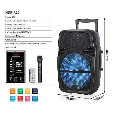 BTR-A15 - BOCINA PORTÁTIL CON LUCES LED (1/1)