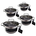 A02- 4PCS - JUEGO DE CACEROLAS DE ACERO INOXIDABLE (2/1)