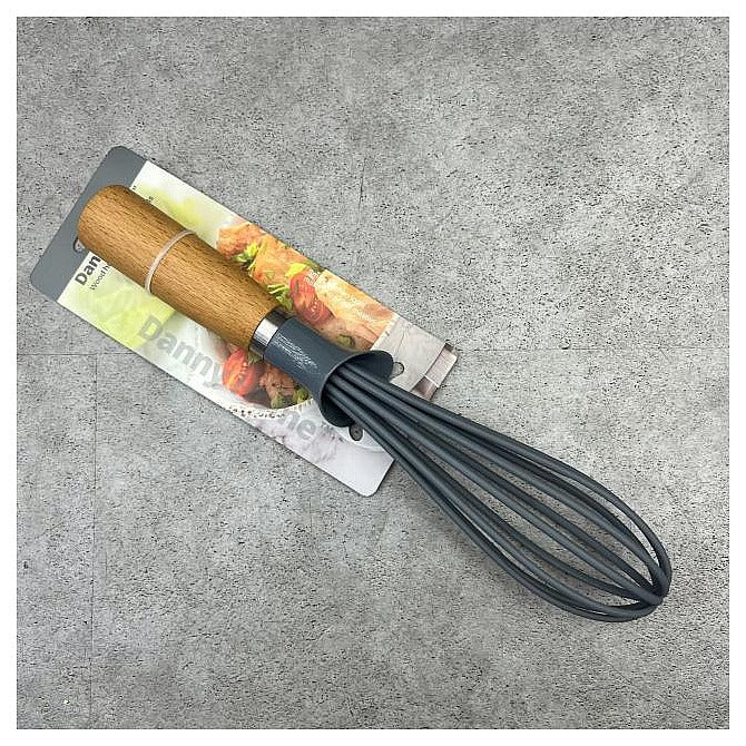 DH2738- GREY - BATIDOR DE SILICONA CON MANGO DE MADERA (72/1)