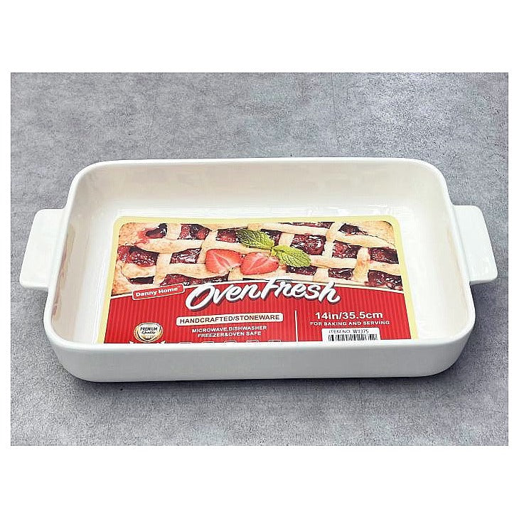 W1375 - FUENTE RECTANGULAR DE CERÁMICA PARA HORNO (16/1)