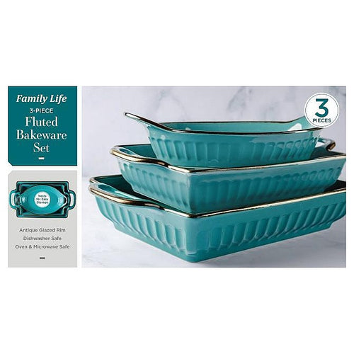 1034-5/K- 3BLUE - SET DE FUENTES PARA HORNEAR DE 3 PIEZAS (4/1)