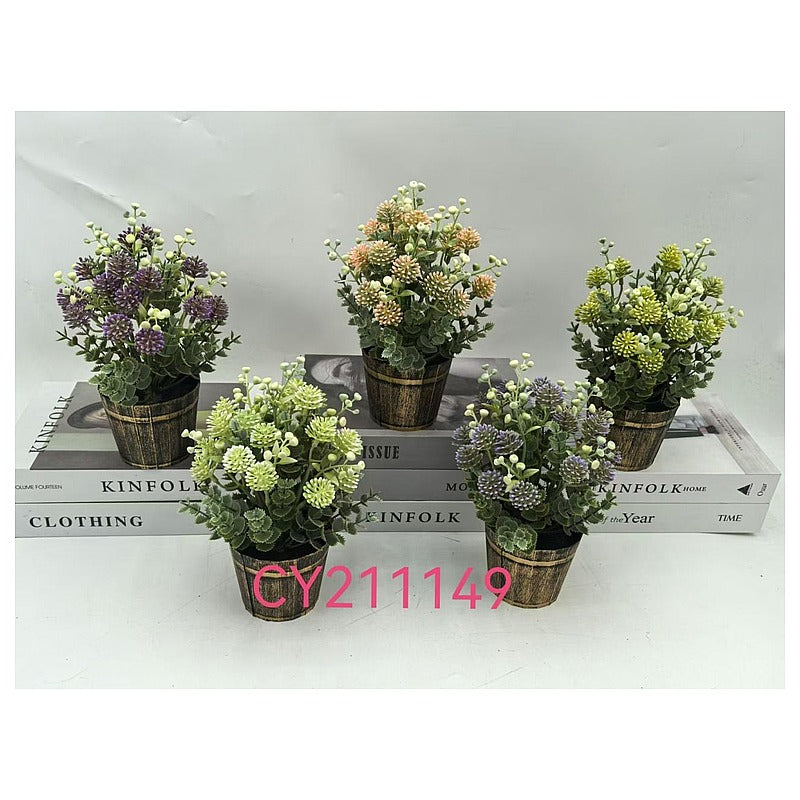 H-XWF02 - MACETA CON FLORES ARTIFICIALES MULTICOLOR (144/1)