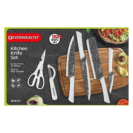 KT-AKS12 - JUEGO DE CUCHILLOS Y TIJERAS DE COCINA 6 PIEZAS (30/1)