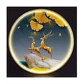 JHP-016 - PLACA DECORATIVA DE PARED CON CIERVOS (10/1)