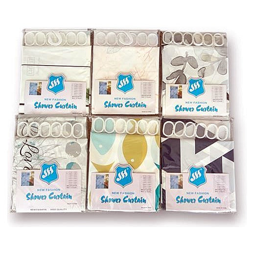 HG-ZZH04 - CORTINA PARA DUCHA CON GANCHOS (700871/1)