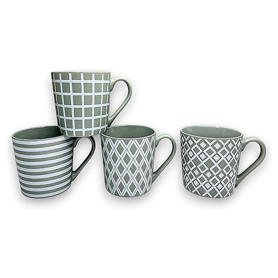 JJ53405 - TAZAS DE CERÁMICA CON DISEÑO GEOMÉTRICO (0530000000825/1)