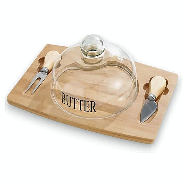 KT-QZK20 - SET PARA MANTEQUILLA CON CAMPANA DE VIDRIO (309203/1)