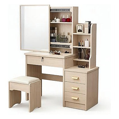 HF-ZDT17 - TOCADOR DE MADERA CON ESPEJO Y BANQUETA (1/1)