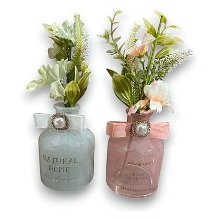 MJ13020 - FRASCOS DECORATIVOS CON FLORES ARTIFICIALES (48/1)
