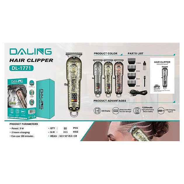 DL-1771 - CORTADORA DE CABELLO RECARGABLE (80/1)