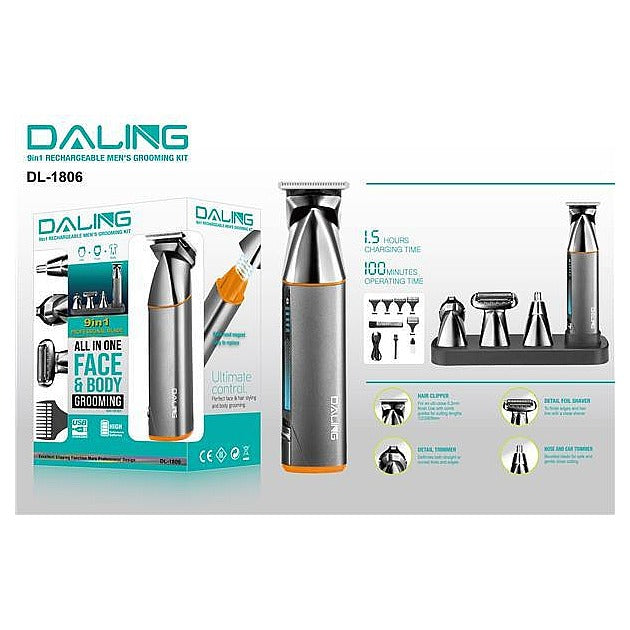 DL-1806 - KIT DE CORTADORA RECARGABLE 9 EN 1 (40/1)