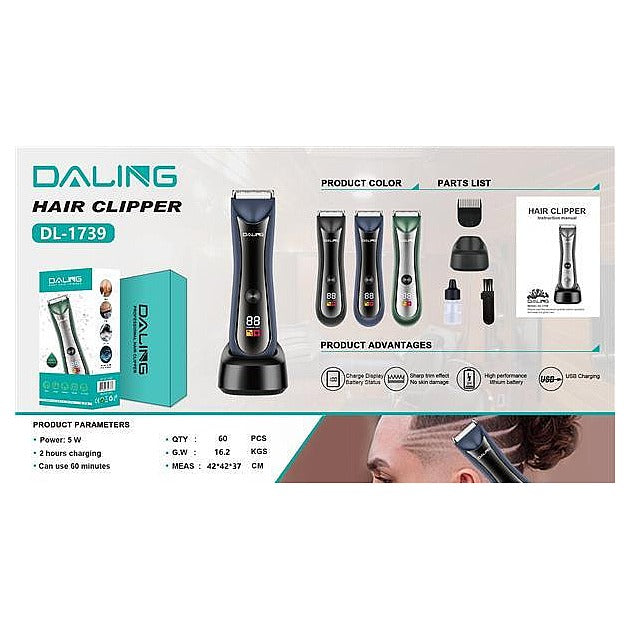 DL-1739 - CORTADORA DE CABELLO RECARGABLE (60/1)