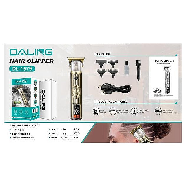 DL-1679 - CORTADORA DE CABELLO RECARGABLE (60/1)
